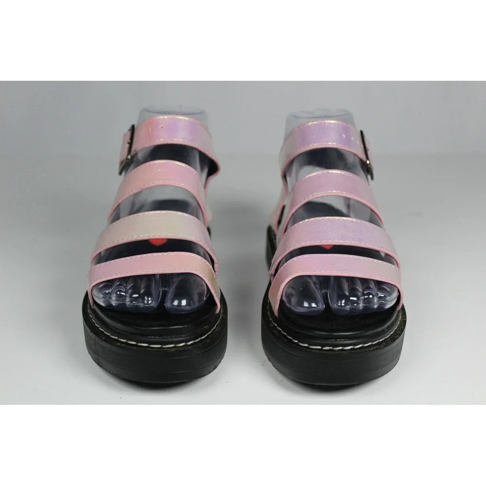 Steve Madden Kids Pink Iridescent Strappy Platform Sandals Size 2